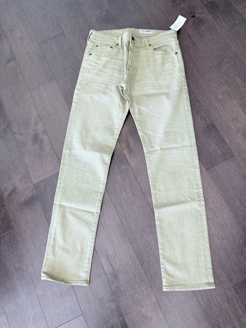 AG-ed Adriano Goldschmmied Men’s Tellis Modern Slim Jeans in Light Olive 32R